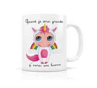Mug céramique "quand je serai grande j'aurai une LICORNE" - Isabelle Kessdijian