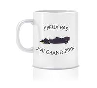 Mug Ceramique - Spécial Passionnés - Jpeux pas j'ai Grand Prix (Bleu/Rouge/Jaune)