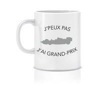 Mug Ceramique - Spécial Passionnés - Jpeux pas j'ai Grand Prix (Gris/Bleu)