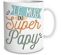 mug céramique super papy 9.5cm blanc - sud trading cd5448 Blanc G