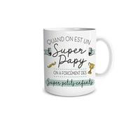 STC – Mug Le Mug du Super Papy – Porcelaine – Compatible lave-vaisselle – Cylindrique