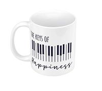 Mug Céramique The Keys of Happiness Musique Musicien Instrument Piano