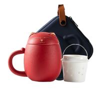 Mug Ceremic Cat avec couvercles, tasse à thé avec infuseur à thé, 350 ml, tasse à café avec sac de rangement, cadeau pour femme