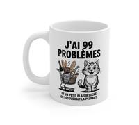 Mug Chat 99 Problèmes Tasse Humoristique Gourmande Cadeau Chat & Chocolat pour les Accros au Sucré