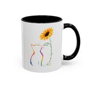 Mug Chat et Tournesol - Tasse Chat Colorée Amour Bonheur - Cadeau Original