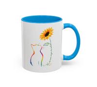 Mug Chat et Tournesol - Tasse Chat Colorée Amour Bonheur - Cadeau Original