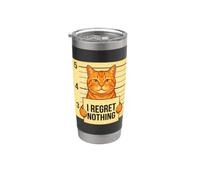 Mug chat I Regret Nothing Funny Sarcasm Bad Feline Jail Gobelet isotherme en acier inoxydable double paroi