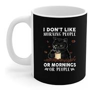 Mug chat je n'aime pas les gens du matin ou les matins ou les gens tasse à café cadeau chat 11 oz