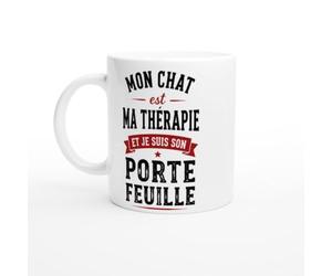 Mug Chat Mon Chat Est Ma Thérapie Et Je Suis Son Porte-Feuille | idée cadeau originale