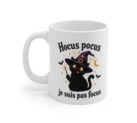 Mug Chat Noir Sorcier - Tasse Humour « Hocus Pocus Je Suis Pas Focus » - Ca