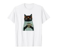 Mug Chat Noir Tenant Une Tasse à café T-Shirt Graphique avec Valeur
