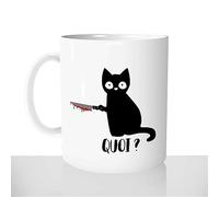 Mug Chat Tueur - Tasse Cadeau Idées Cadeaux Original - Humour Chats Noirs - Couteaux Suspect Drôle