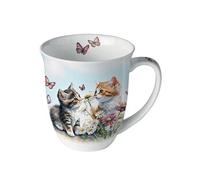 Mug chatons et papillons en porcelaine fine 400 ml
