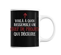 Mug Chef de Projet Qui déchire | Tasse café métier pour collègue de travail ami ou famille | Imprimé en France