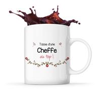 Mug - Cheffe au Top - Tasse en Céramique - Imprimé Recto/Verso - Résistant Lave-Vaisselle - 325 ml