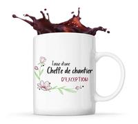 Mug - Cheffe De Chantier D'exception - Céramique - 325 Ml - Résistant Lave-Vaisselle - Design Contemporain