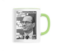 Mug Chirac: ça m'en touche une sans faire bouger l'autre - Imprimé en France - Tasse originale en céramique - Cadeau Anniversaire Chirac French Touch original rigolo (Vert)