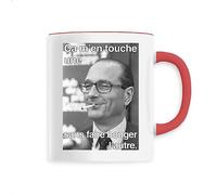 Mug Chirac: ça m'en touche une sans faire bouger l'autre - Imprimé en France - Tasse originale en céramique - Cadeau Anniversaire Chirac French Touch original rigolo (Rouge)