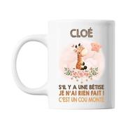 Mug Cloé Cou Monté Girafe Tasse Cadeau Bébé Enfant