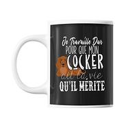 Mug Cocker Je travaille dur