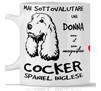 Mug Cocker pour petit-déjeuner, thé, tisane, café, cappuccino. Gadget tasse Mai Sous-estimer une femme avec un chien Cocker. Idée cadeau originale