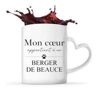 Mug coeur Mon coeur Berger de Beauce Cadeau Vanlife Propriétaire de Chien