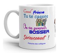 Mug collègue personnalisable prénom humour Tasse drôle cool tu te casses travail sérieux bureau Qualité Idée Cadeau Originale retraite démission travail mutation bureau départ arrêt licenciement