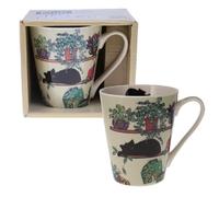 MUG CONIQUE 350 ML + BOITE OUVERTE BUG ART CHATON PLANTES - KIUB