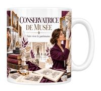 Mug Conservatrice de Musée - Faire Vivre le Patrimoine | Mug Céramique 330 ml | Idée Cadeau Original Homme Femme | Passe au Lave-Vaisselle et au Micro-Ondes | Impression Sublimation Haute Définition