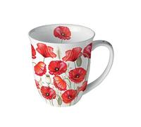 Mug coquelicots en porcelaine fine 400 ml