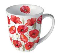 Mug coquelicots en porcelaine fine 400 ml