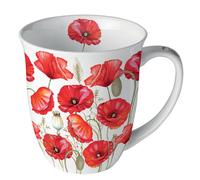 Mug coquelicots en porcelaine fine 400 ml