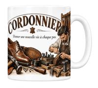 Mug Cordonnier - Donner une Nouvelle Vie à Chaque Pas | Mug Céramique 330 ml | Idée Cadeau Original Homme Femme | Passe au Lave-Vaisselle et au Micro-Ondes | Impression Sublimation Haute Définition