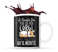 Mug Corgi Je travaille dur