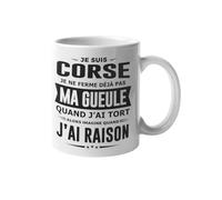 Mug Corse je ne ferme pas ma gueule - Cadeau Original Corse - Idée Cadeau Anniversaire, Noël, Fêtes - Tasse Corsica 330 ml céramique - Cadeaux Corse humour