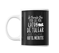 Mug Coton de Tulear Je travaille dur