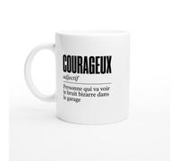 Mug Courageux Personne Qui Va Voir le Bruit Bizarre Dans le Garage | Mug Rigolo Héros - Idée Cadeau Originale