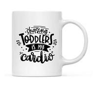 Mug Courir après les tout-petits, c'est mon cardio ! Tasse Maison Lot de | 2-330ml Réutilisable Tasses à cafe Robuste Mugs Naissance Evjf