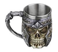 Mug Creative Coupe du Crâne 3D Tasse de Café en Résine Boire Tasse de Thé Chope Mug pour Maison/Bureau/Partie/Halloween Tasse à Café en Acier Inoxydable Résine de voyage Thé Vin Chopes à Bière