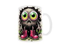 Mug Créature Rigolote - Tasse Monstre aux Gros Yeux et Bottes Roses - Cadeau Original pour Enfants, Fans de Fantastique ou Geek décalé