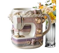 Mug Cup - 330ml Ceramic Cute Sewing Machine Theme Cups | Sewing Lover Mugs for Tea Kitchen Home House Table Desk Living Room Indoor Outdoor Woman Man