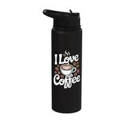 Mug cœur I Love Coffee Beans Stainless Steel Insulated Water Bottle
