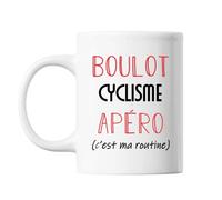 Mug Cyclisme/Vélo C'est ma Routine Blanc | Tasse Humour