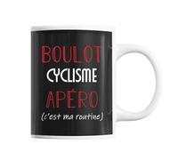 Mug Cyclisme - Vélo C'est Ma Routine Tasse Humour