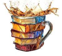 Mug De Café Peint - Creative 3D PEINTED Books Cake Coffee Tasse, Tasse De Pile De Livres Uniques,Tasse De Livre Peinte En 3D,Cadeaux De Collection Pour Les Amoureux De La Littérature,Cadeaux Pour Papa
