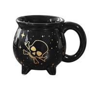 Mug De Chat Noir - Tasse De Café Goth Drôle | Drinkware De L'Halloween En Céramique Sorcière | Gothic Home Decor Cats Cats Amourte, Spooky Witches Brew Pattern, Handmade Tarot Design