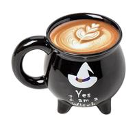 Mug De Chaudron - 16x13x13cm 300-400 Ml Black Ceramic Witch Hat Cup 360g, Tasse De Jus De Thé À Micro-ondes À Haute Température | Drinkware Décoratif D'Halloween Pour La Fête D'anniversaire De