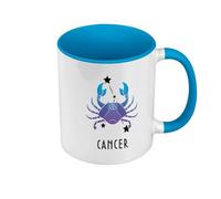 Mug de Couleur Qualité Premium Bleu - Cancer Signe Astrologie Prevision Stellaire Céleste Solaire Sideral Etoile - Tasse avec anse et intérieur de couleur