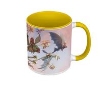Mug de Couleur Qualité Premium Jaune - Dragon Peinture Dessin Anime Enfant Cartoon Manga - Tasse avec anse et intérieur de couleur