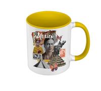 Mug de Couleur Qualité Premium Jaune - Mexico Vintage Collage Mexique Voyage Carte Postale - Tasse avec anse et intérieur de couleur